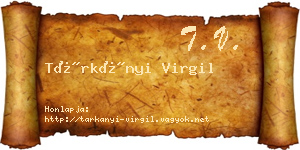 Tárkányi Virgil névjegykártya